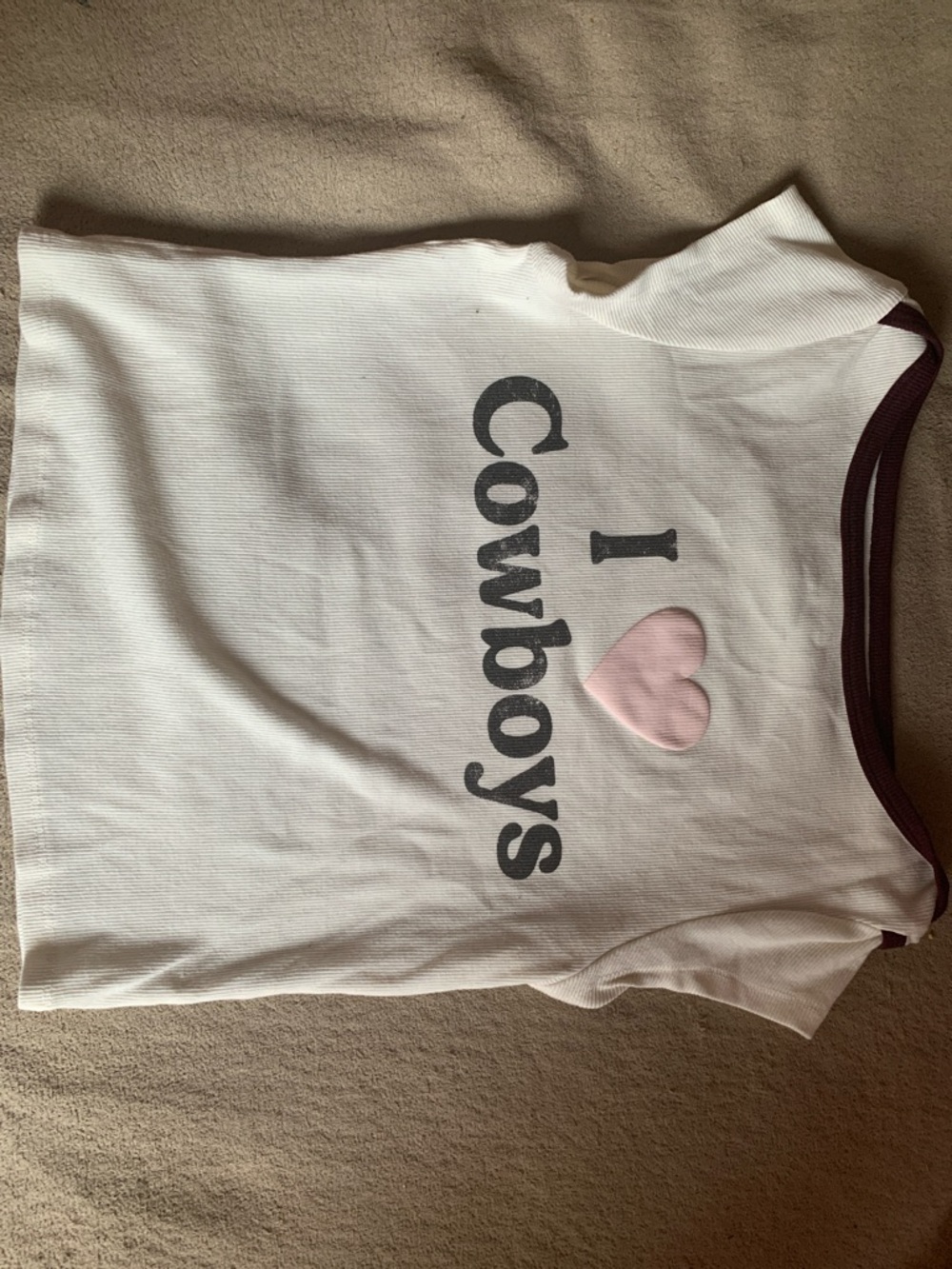 Grayson Threads White Tee with Pink Heart and Burgundy Trim